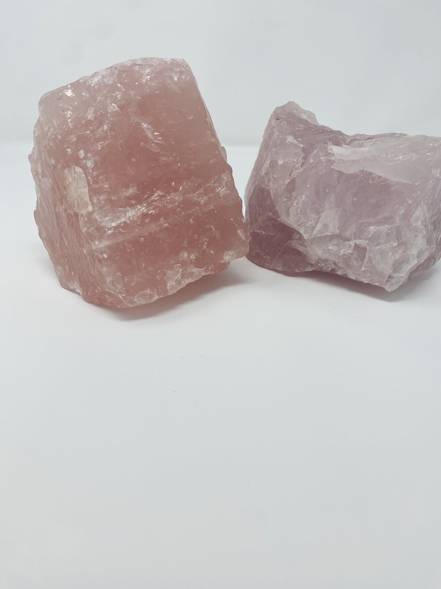 Rose Quartz and Lavender Quartz Bookends